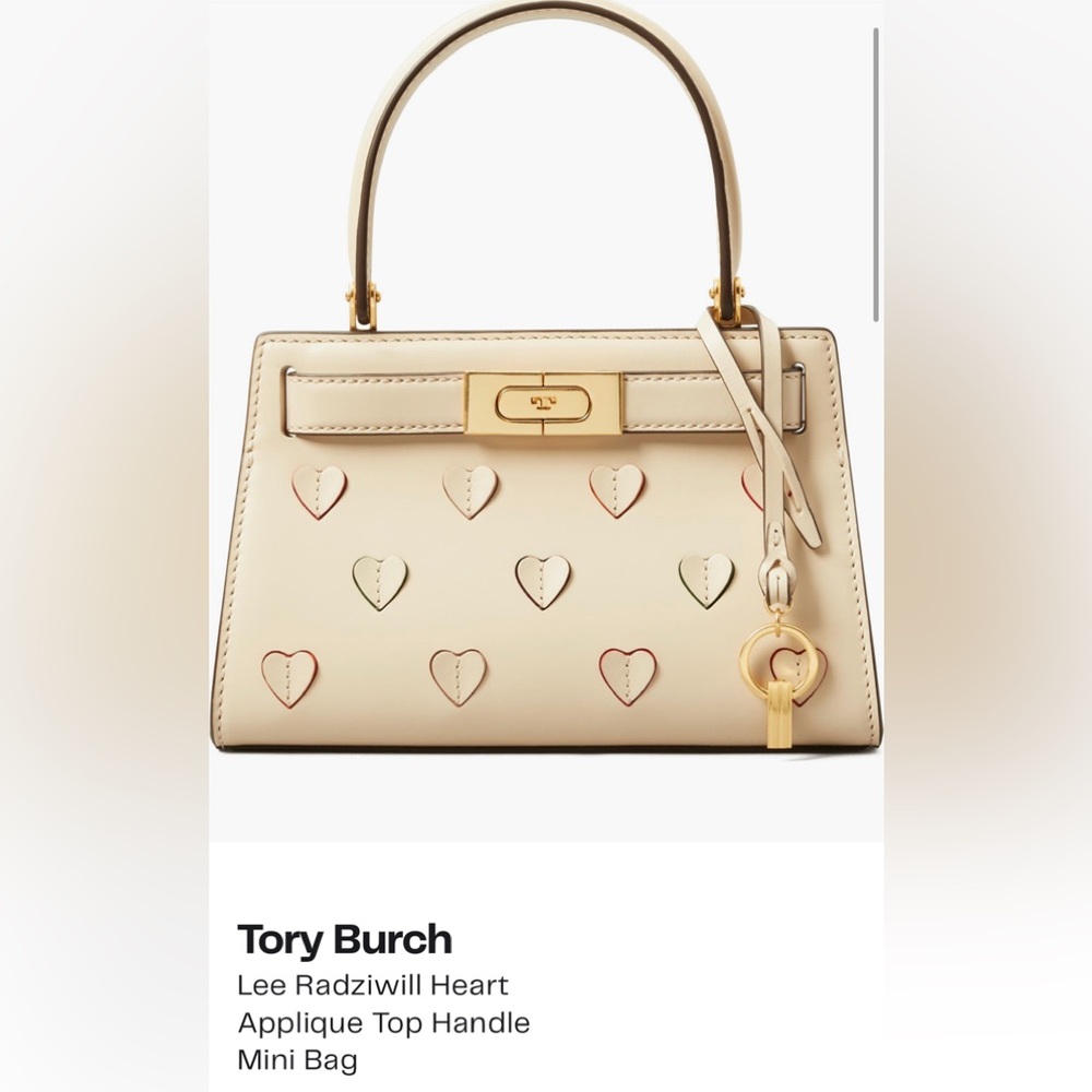 Tory Burch Lee Radziwill Heart appliqué top handle mini bag